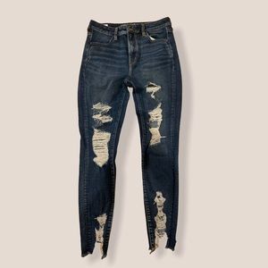 american eagle skinny jeans w/ rips